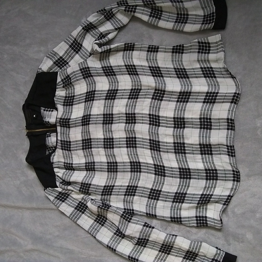 Sheer plaid dress top